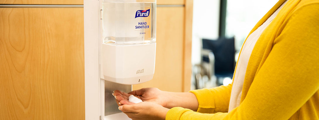 Person cleaning her hands